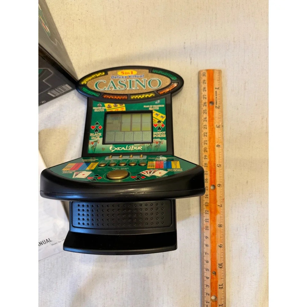Excalibur Deluxe Virtual Casino Electronic Game VR02-V Green 5-in-1 Handheld
